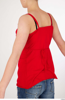 Olivia Sparkle casual dressed red spaghetti strap top upper body…